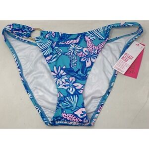 NWT Lilly Pulitzer Kylen Bikini Bottom Size 12 Amalfi Blue Sound The Sirens